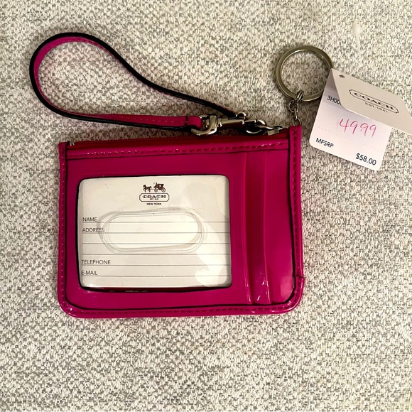 Coach SV/Magenta CC Wristlet Pink F48716 - Picture 2 of 14